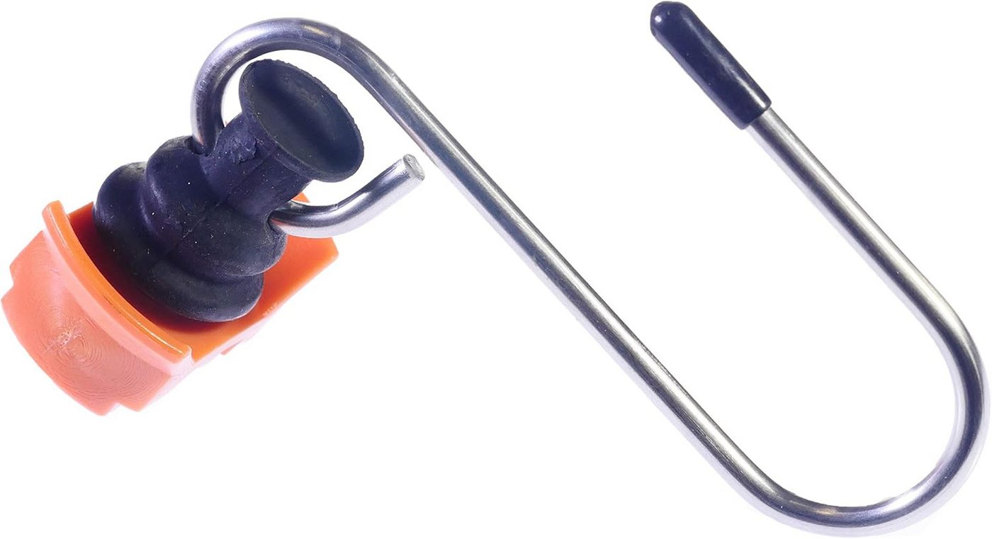 INDUSTRIE PLANET Spanngurt Haken für Airlineschiene – Edelstahl 50 kg Tragkraft Fitting Set (Zubehör-Set, 4-St., 4er-Set Haken mit Endbeschlag für Airlineschienen) Mit Schutzkappe, Bis 50 kg Tragkraft, Farbliche Kennzeichnung Bild 2