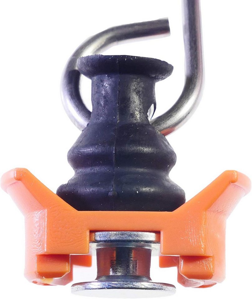 INDUSTRIE PLANET Spanngurt Haken für Airlineschiene – Edelstahl 50 kg Tragkraft Fitting Set (Zubehör-Set, 4-St., 4er-Set Haken mit Endbeschlag für Airlineschienen) Mit Schutzkappe, Bis 50 kg Tragkraft, Farbliche Kennzeichnung Bild 3
