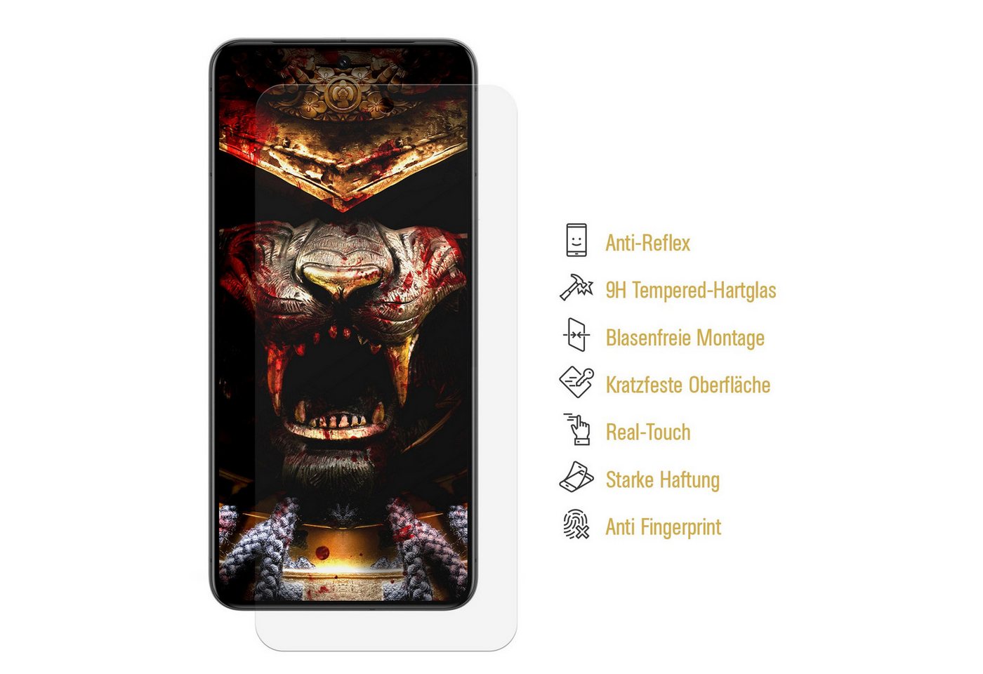 Protectorking Schutzfolie 1x 9H Panzerglas für Samsung Galaxy A36 5G matt Anti-Reflex entspiegel, (1-Stück), Displayschutz, 9H Panzerglas, Anti-Reflex und kratzfest, matt Bild 4