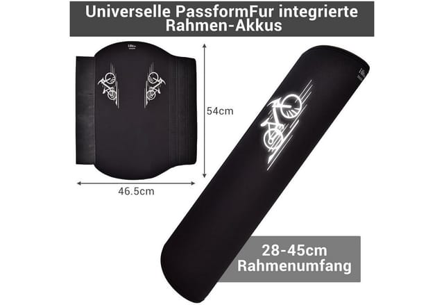 LuxusKollektion Akku-Schutzhülle E-Bike Akku Schutzhülle Neopren 5mm Thermoschutz 28-45 cm Reflektoren