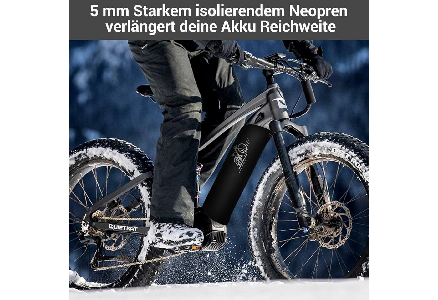 LuxusKollektion Akku-Schutzhülle E-Bike Akku Schutzhülle Neopren 5mm Thermoschutz 28-45 cm Reflektoren Bild 4