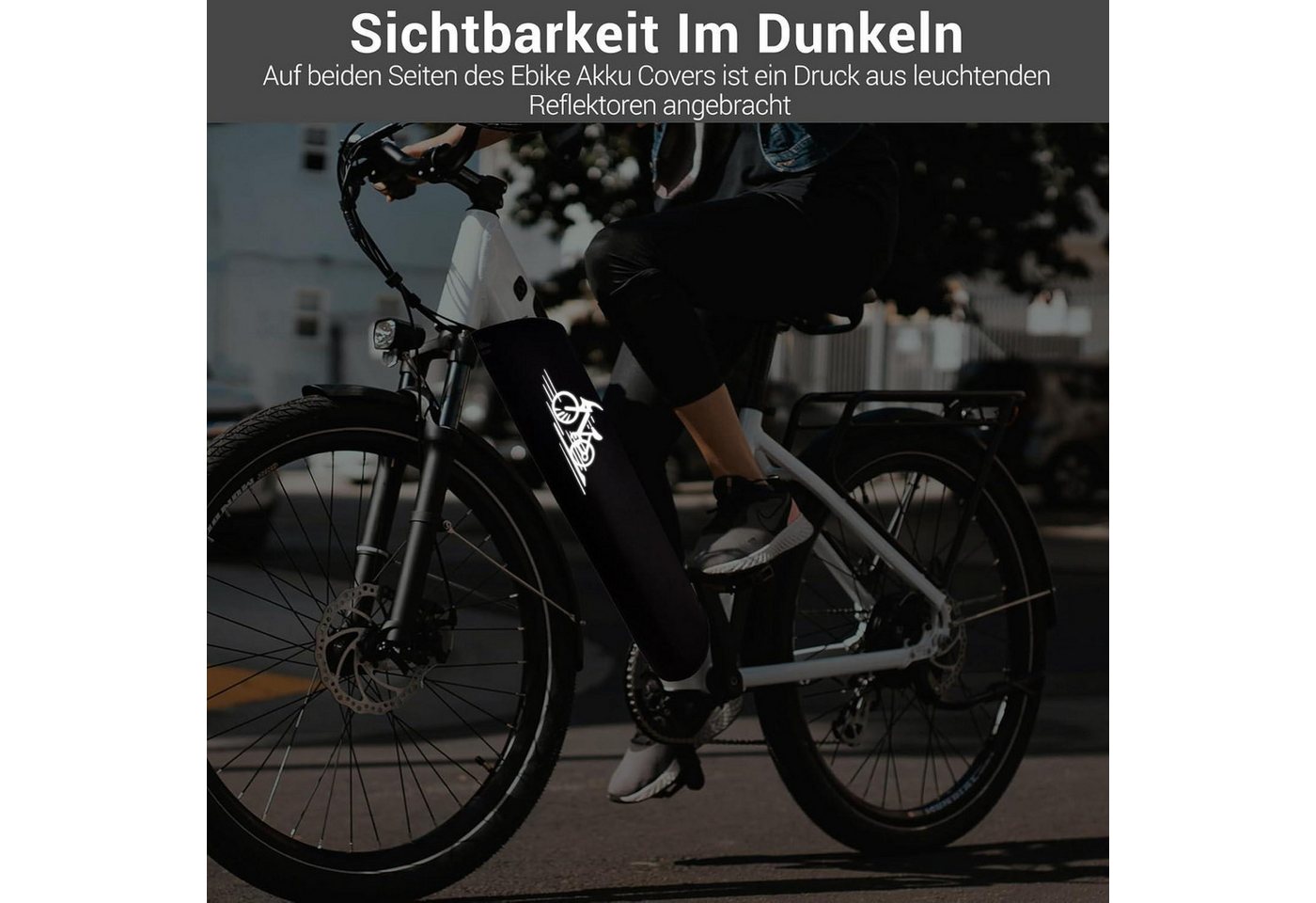 LuxusKollektion Akku-Schutzhülle E-Bike Akku Schutzhülle Neopren 5mm Thermoschutz 28-45 cm Reflektoren Bild 5