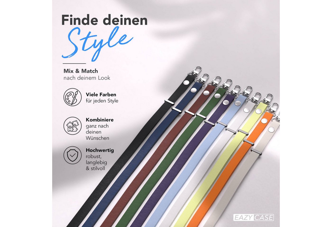 EAZY CASE Handykette für Apple iPhone 16 Handyhülle mit Handyband magnetisch, MagSafe Hülle in Schwarz mit Magnetband und flexibler Handykette Bild 4