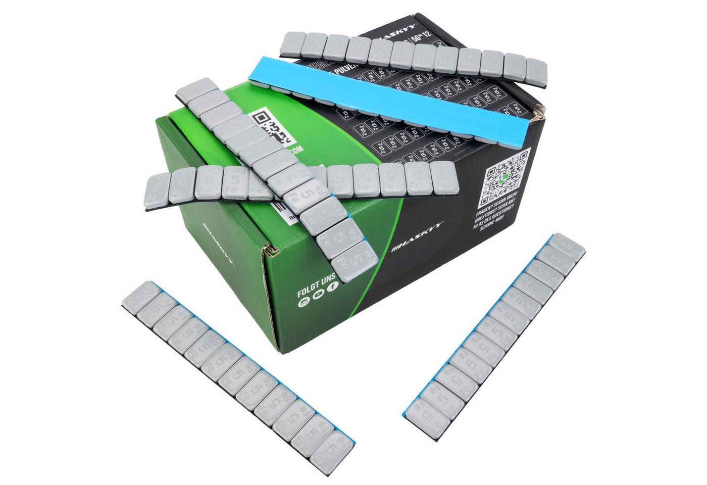 HASKYY Reifenwuchtmaschine HASKYY 6KG Klebegewichte Auswuchtgewichte100x Kleberiegel12x5g SILBER Bild 5