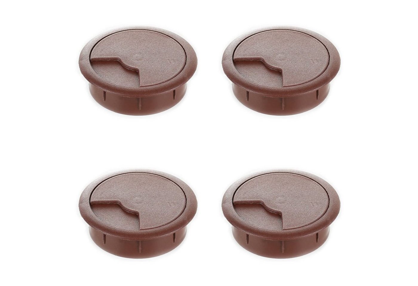 sossai® Kabelführung Schreibtisch Kabeldurchlass Ø60/Ø80mm in Braun (4-St)
