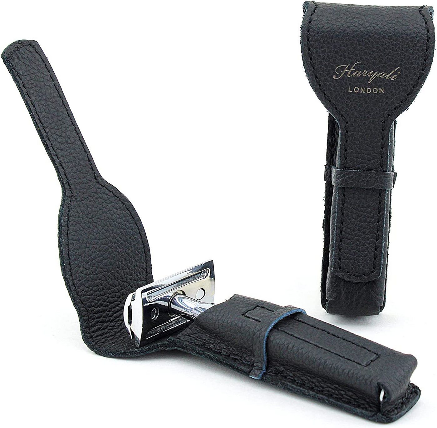Haryali London Rasierer-Etui Haryali London Rasierer-Schutzhülle aus Leder Reisetasche für Rasierer 11 cm, für Rasierhobel Bild 2