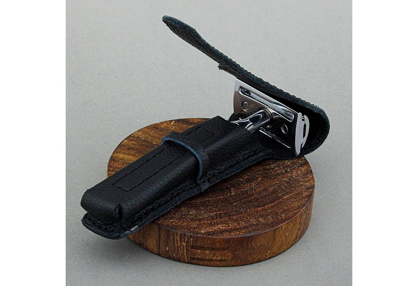 Haryali London Rasierer-Etui Haryali London Rasierer-Schutzhülle aus Leder Reisetasche für Rasierer 11 cm, für Rasierhobel Bild 3