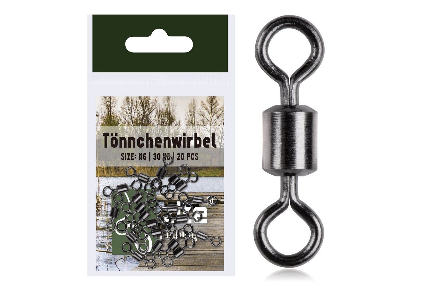 Zite Angelwirbel Tönnchenwirbel Gr. #6 30kg Schnurverbinder mit hoher Tragkraft 20 Stk