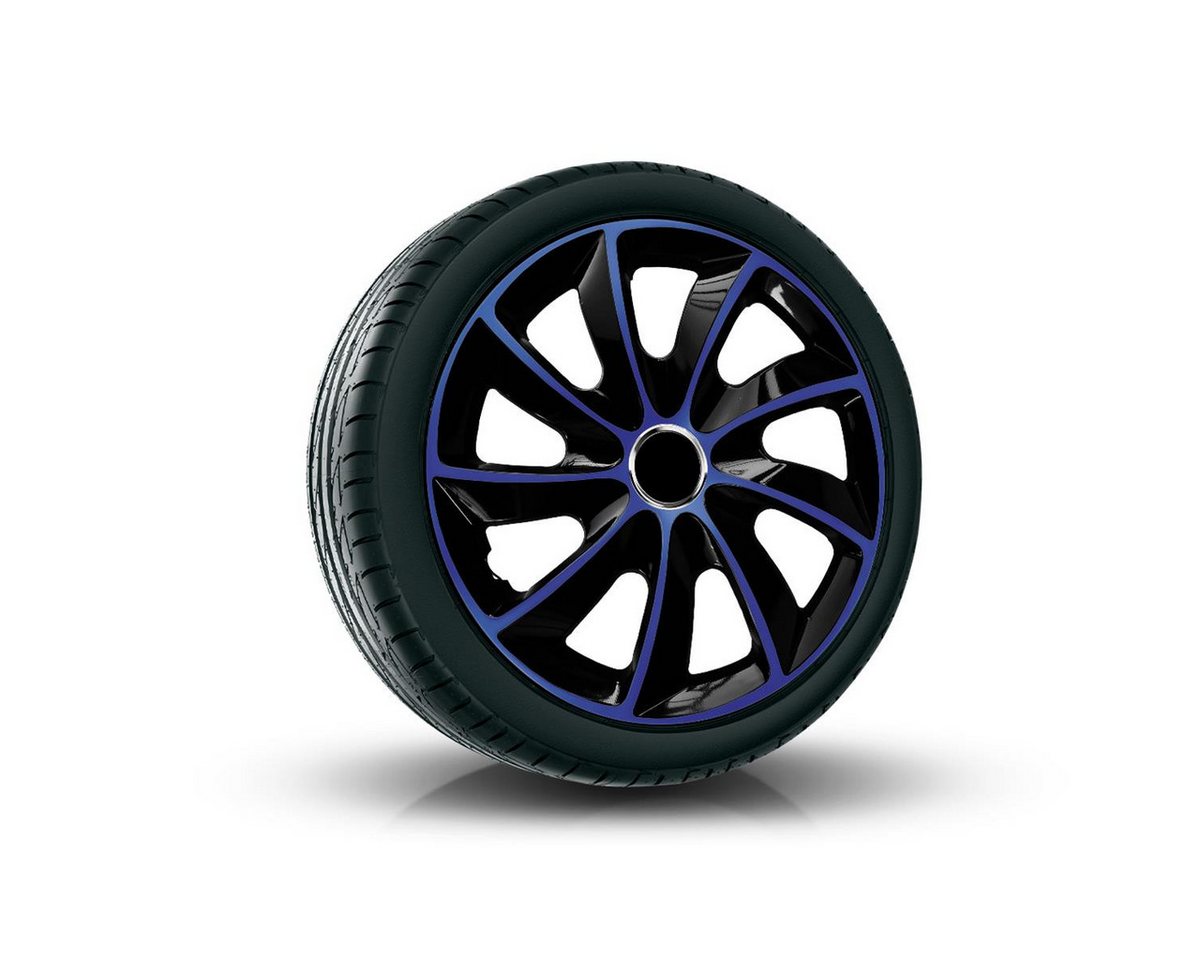 NRM Radkappe STIG 14 Zoll in Blau/Schwarz, 14 in Zoll, (4-St) Radzierblenden für Stahlfelgen Zweifarbige Radkappen Satz 4er Set 14
