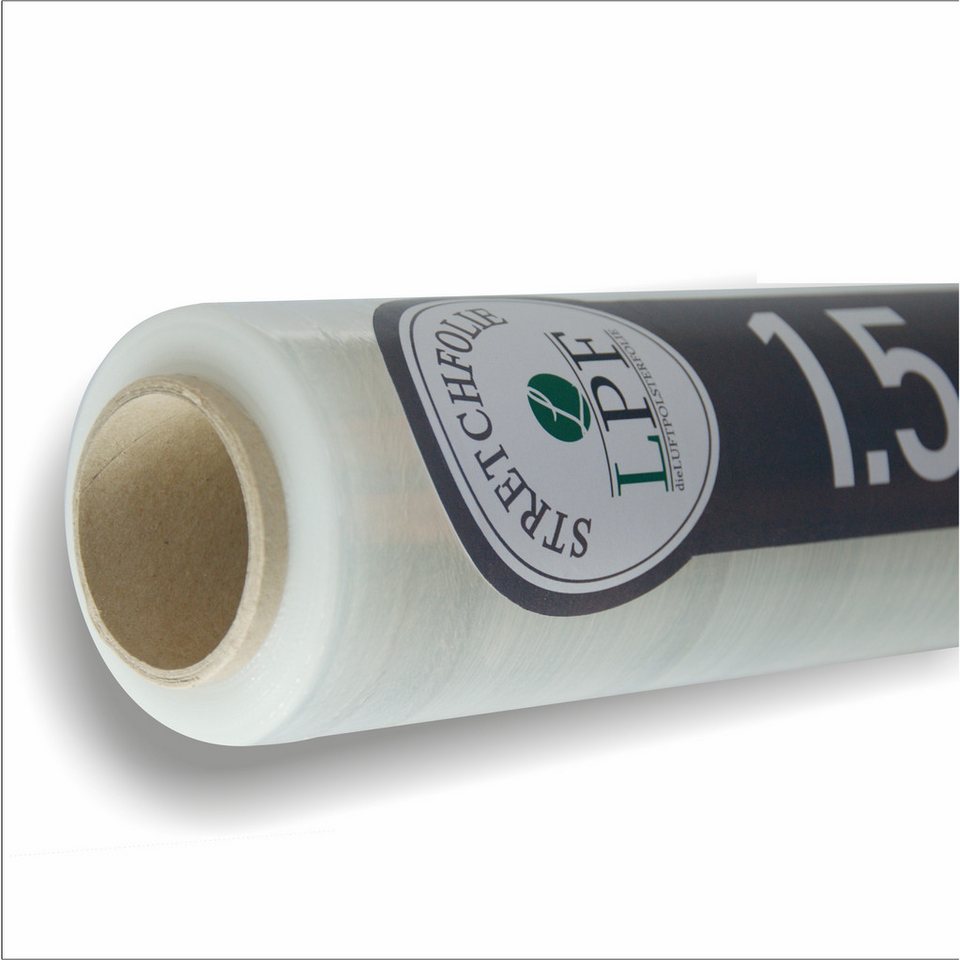 LPF dieLUFTPOLSTERFOLIE Schutzfolie 1x Stretchfolie Wickelfolie transparent 1,5Kg, Breite 500mm