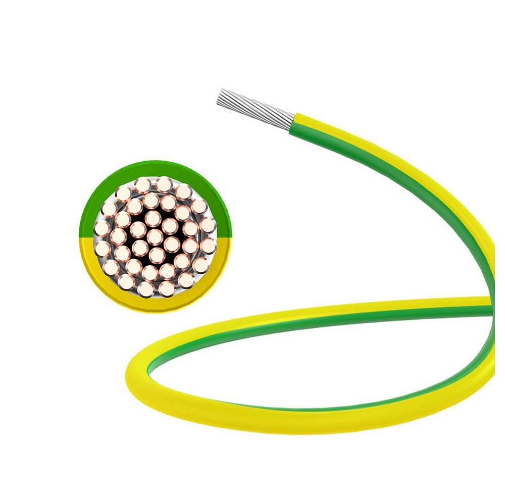smartEC Erdungskabel H07V-K Aderleitung Kupfer Grün/Gelb 4mm2 Solarkabel, (1000 cm) Bild 3
