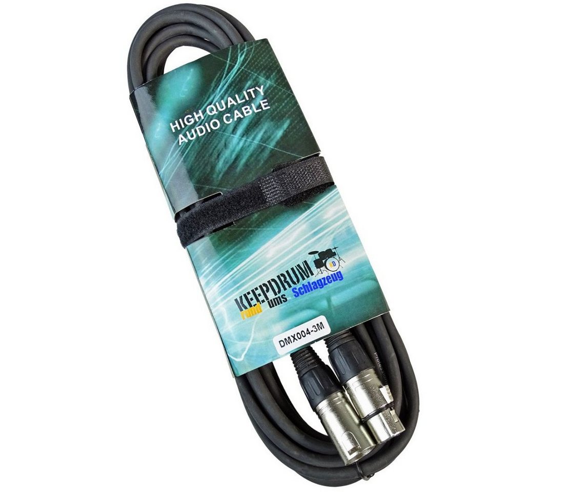 keepdrum keepdrum 3m DMX Kabel 3-pol XLR 100-Ohm 3 Stück Audio-Kabel, XLR, 3 Stück