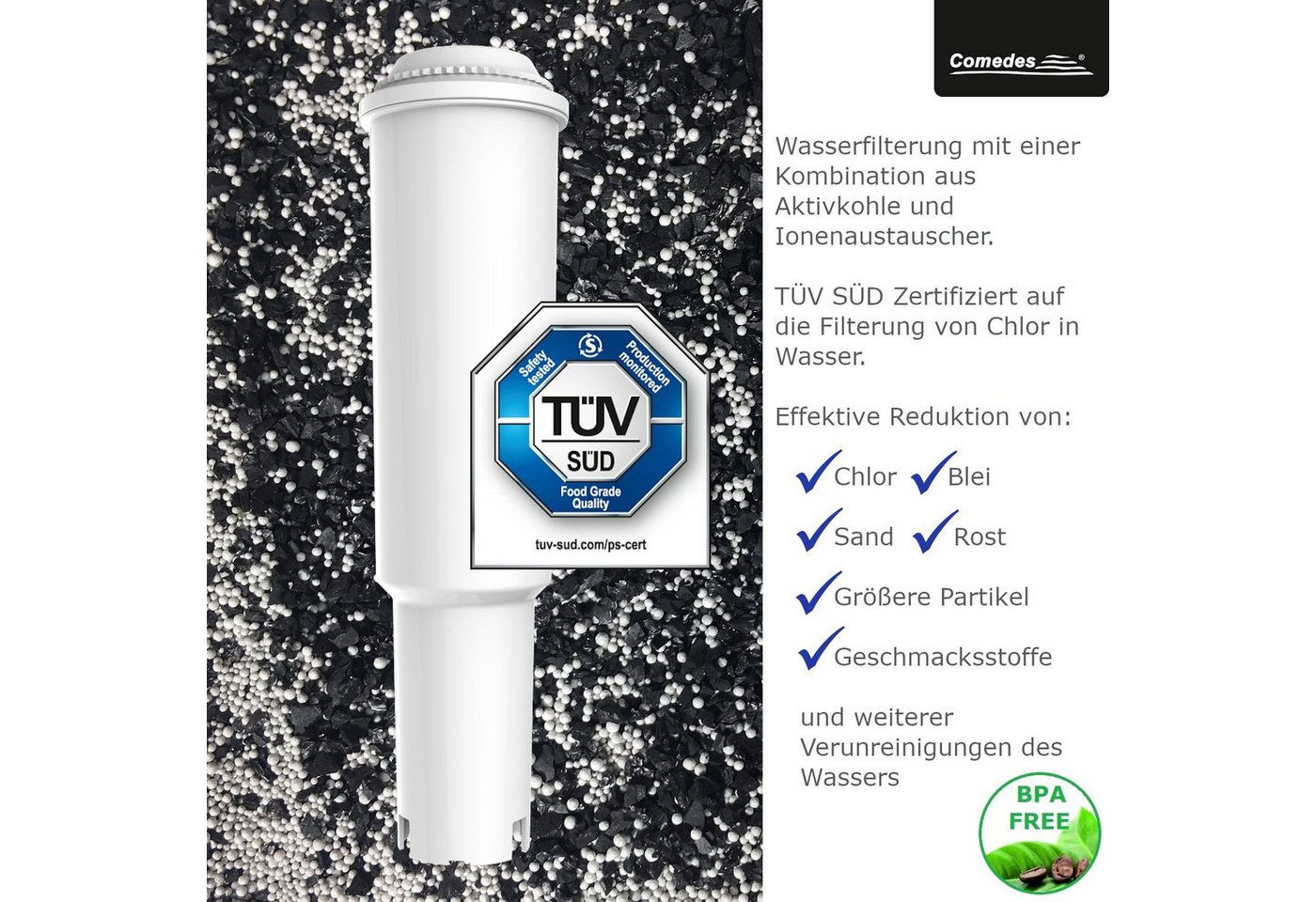 Comedes Wasserfilter Comedes 12er Set ähnlich wie Jura Claris White, Zubehör für ähnlich wie Jura Claris White 68739, Jura Claris White 60209, Jura Claris White 62911, passend für Jura Impressa Serien E, J, S, X, X, Z Bild 3