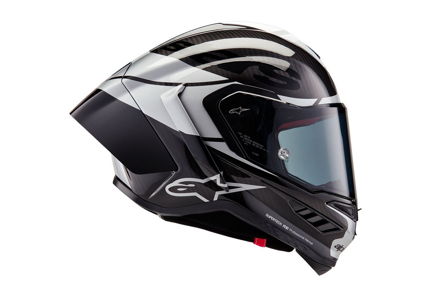 Alpinestars Motorradhelm Alpinestars Supertech R10 Element Integralhelm Schwarz/Carbon/Silber (1er Set), integralhelm motorrad