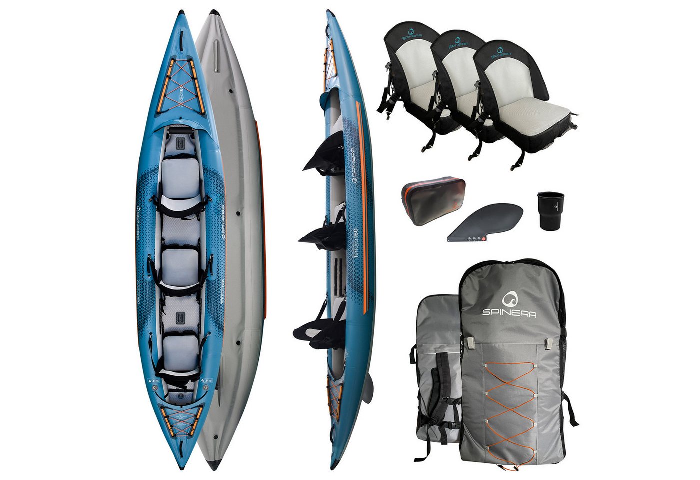 Spinera Tourenkajak Spinera Kayak Tenaya 160 3 Personen aufblasbares Premium Kajak Kanu