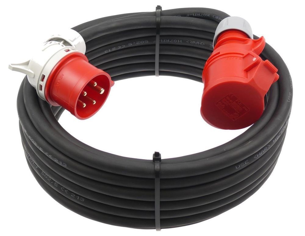 maxgo® CEE Verlängerung mit Winkelstecker 16A 5G2,5 5x2,5 H07RN-F 40m Elektro-Kabel, (4000 cm), 5x2.5mm²