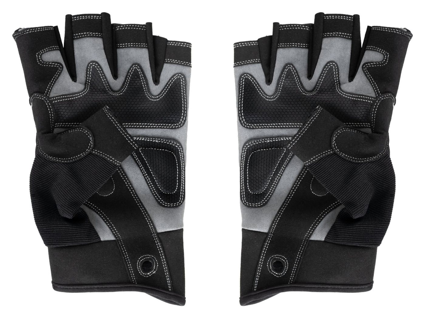 Stagecaptain Arbeitshandschuh-Set Rigger Handschuhe kurze Finger - Größe M (3-St) Innenfläche aus Kunstleder Bild 2