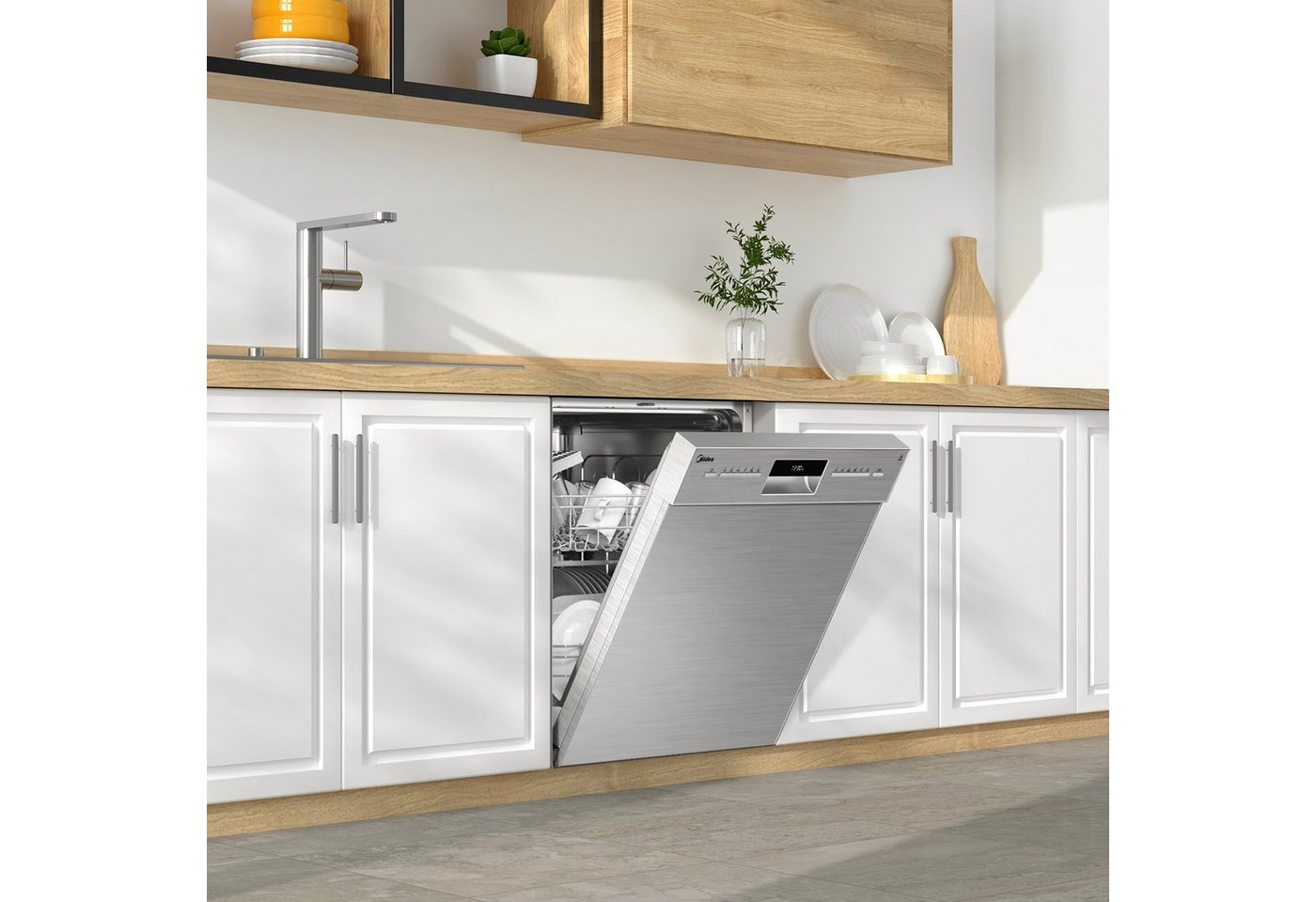 Midea Unterbaugeschirrspüler MDWEU1435XSS-W, 14 Maßgedecke, Unterbau-Geschirrspüler mit WiFi, Extra Trocknung Bild 5