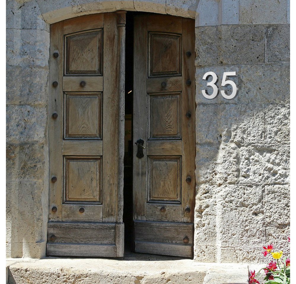 V2Aox Hausnummer Edelstahl Hausnummer 20 cm Hausnummernschild Hausnummer 3 Schild 3D Bild 3
