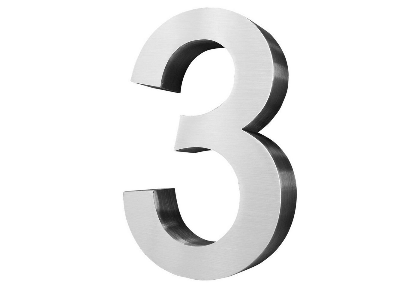 V2Aox Hausnummer Edelstahl Hausnummer 20 cm Hausnummernschild Hausnummer 3 Schild 3D Bild 4