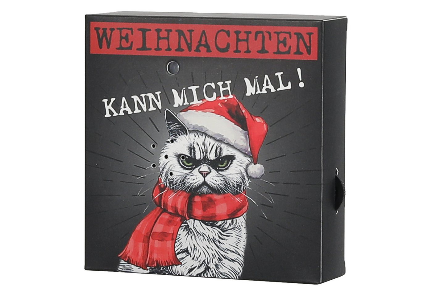 CEPEWA Bewegungsmelder Soundbox 'XMAS CAT' Bewegungsmelder 12x12x3,5cm Papier Katze Bild 4
