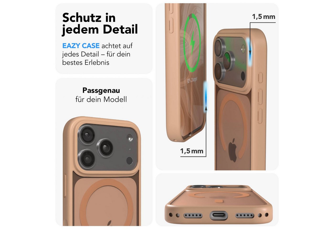EAZY CASE Handykette Outdoor Case MagSafe Handyband für Apple iPhone 17 Pro 6,3 Zoll, Crossbody Handyhülle mit MagSafe und magnetisch verstellbarem Band Bild 2