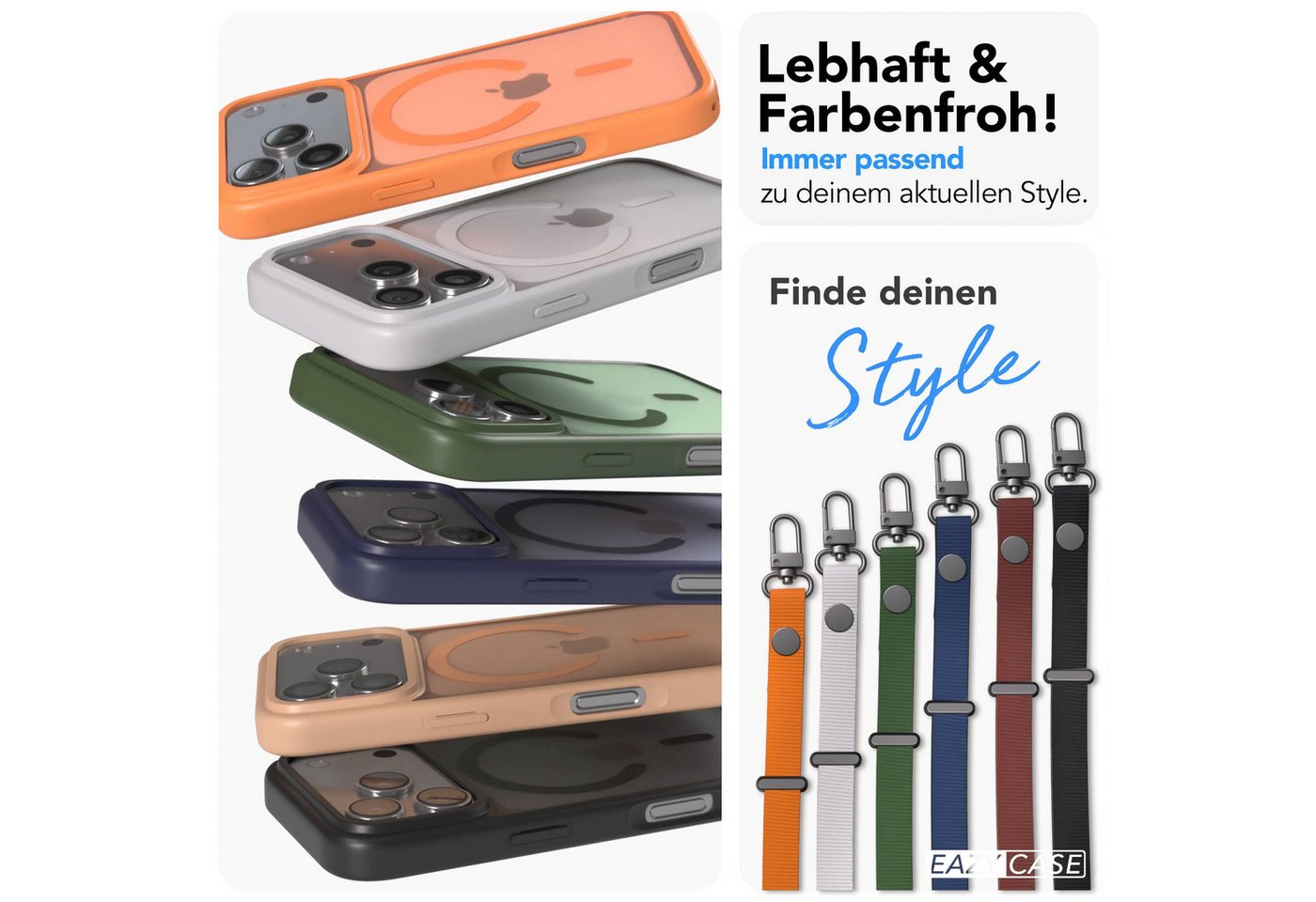 EAZY CASE Handykette Outdoor Case MagSafe Handyband für Apple iPhone 17 Pro 6,3 Zoll, Crossbody Handyhülle mit MagSafe und magnetisch verstellbarem Band Bild 4