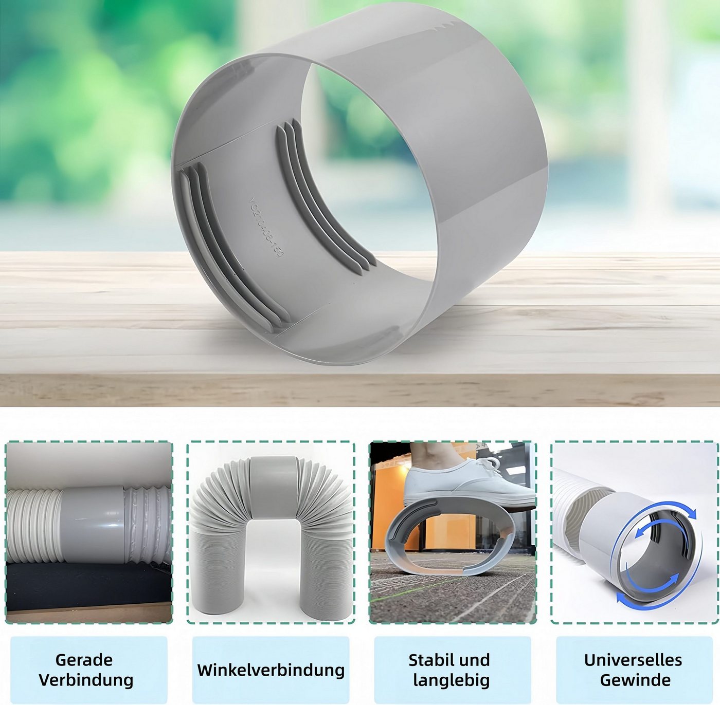 Diwzbyn Abluft-Set Klimaschlauch Adapter für mobile Klimaanlagen Fenster Bild 3
