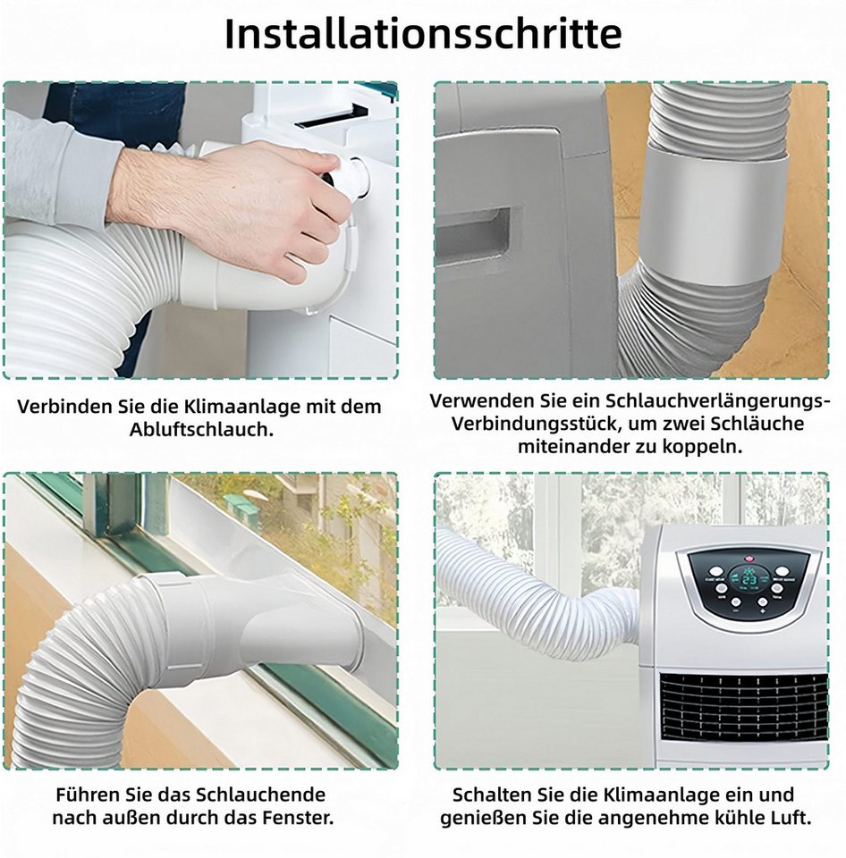 Diwzbyn Abluft-Set Klimaschlauch Adapter für mobile Klimaanlagen Fenster Bild 4