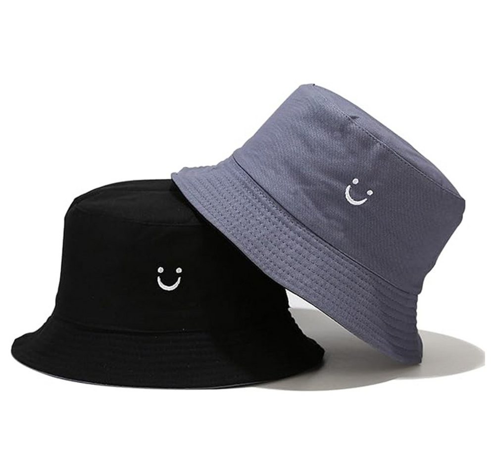 Coonoor Fischerhut Beidseitigem Bucket Hat Smile Unisex Sonnenhüte Sommerhut Bild 4