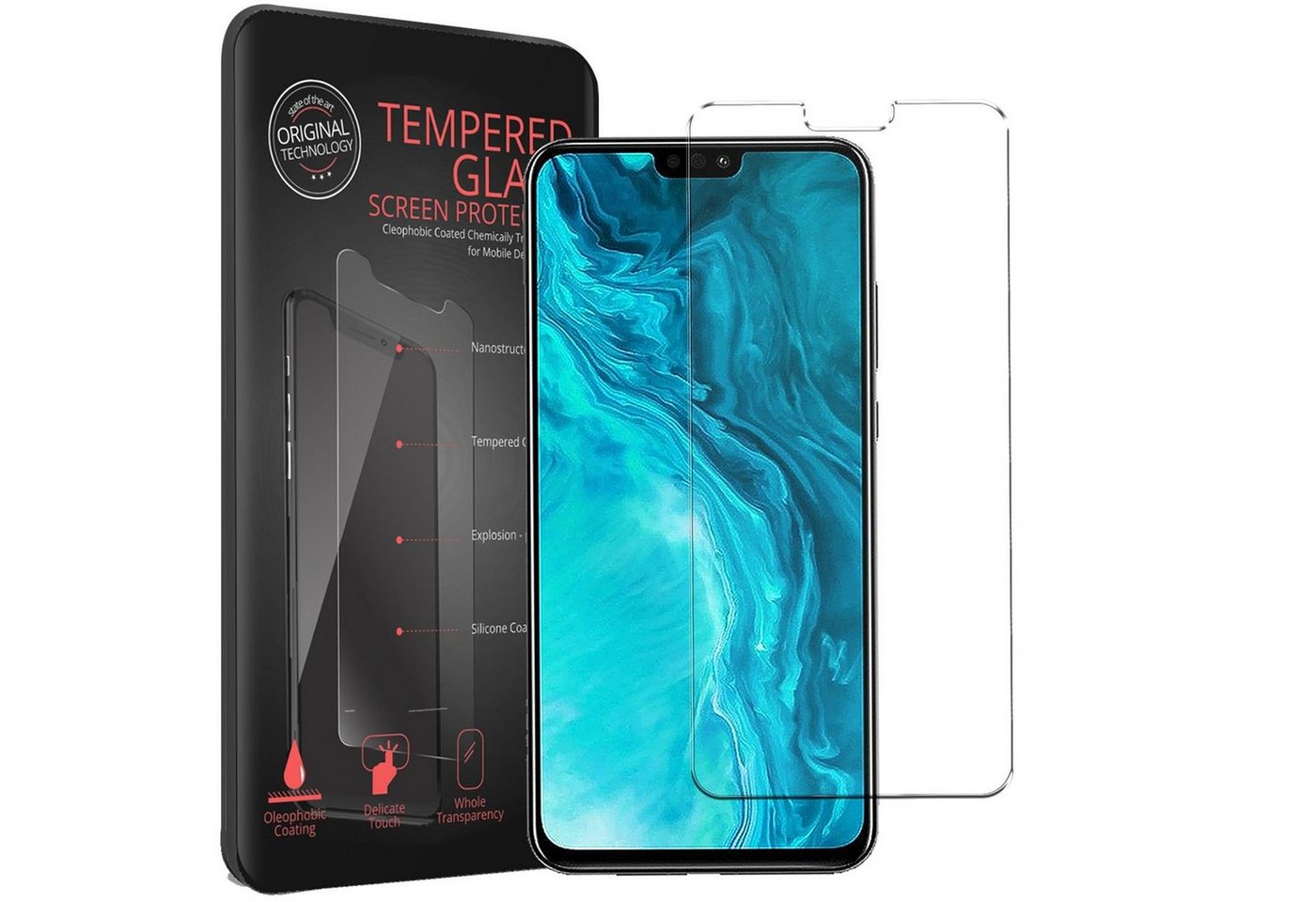 CoolGadget Schutzfolie Panzerfolie für Honor 9X Lite, (9H Härtegrad, 2x Schutzglas, 1xReinigungset), Displayfolie Panzer Schutzfolie 2 Stück für Honor 9X Lite Glas Folie Bild 2