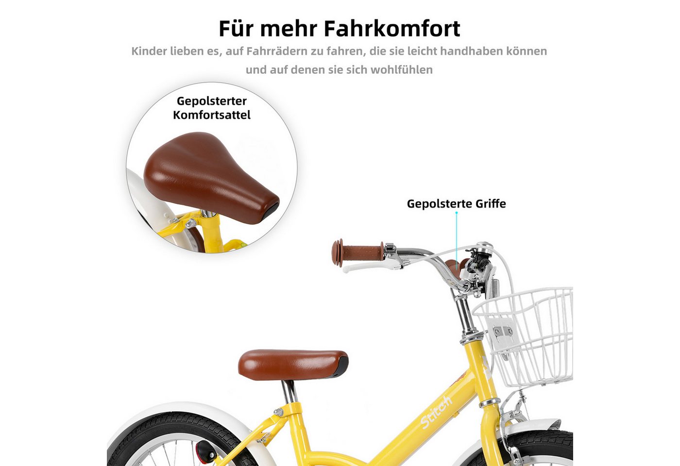 JOYSTAR Kinderfahrrad 12 16 18 Zoll Fahrrad für Kinder 3-6 Jahre alt Jungen und Mädchen, Ausgestattet mit Doppelhandbremsen, Stützrädern, Schutzblechen, Korb Bild 5