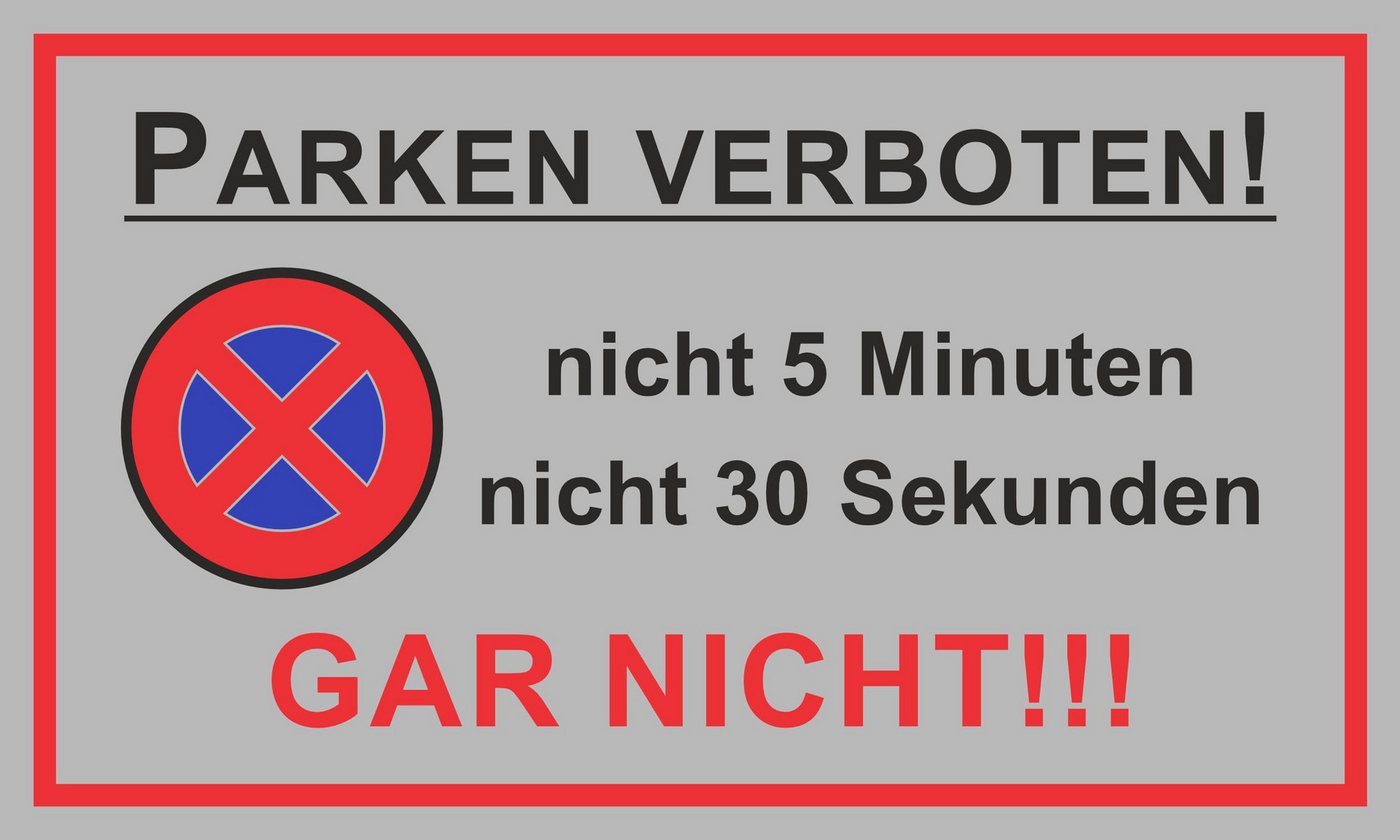 Hermann Schütz Hinweisschild Parken Verboten Hinweisschild Kunststoff 150 x 250 mm, (1 St., 1 Schild)