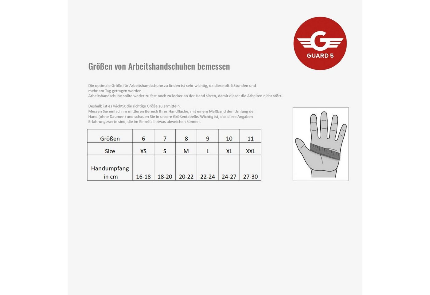 GUARD 5 Arbeitshandschuhe Schnittschutz - Schnittfeste Garten-Handschuhe Level 3 - (Art.11444G) (5-St) Sicherer Griff durch PU-Beschichtung in den Handinnenflächen Bild 4