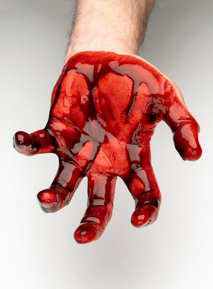 Maskworld Theaterschminke Kunstblut 500 ml Filmblut - Halloween Kostüm Deko (2-tlg), Fließt und wirkt wie echtes Blut – ideal für alle Anwendungen, bei Bild 3