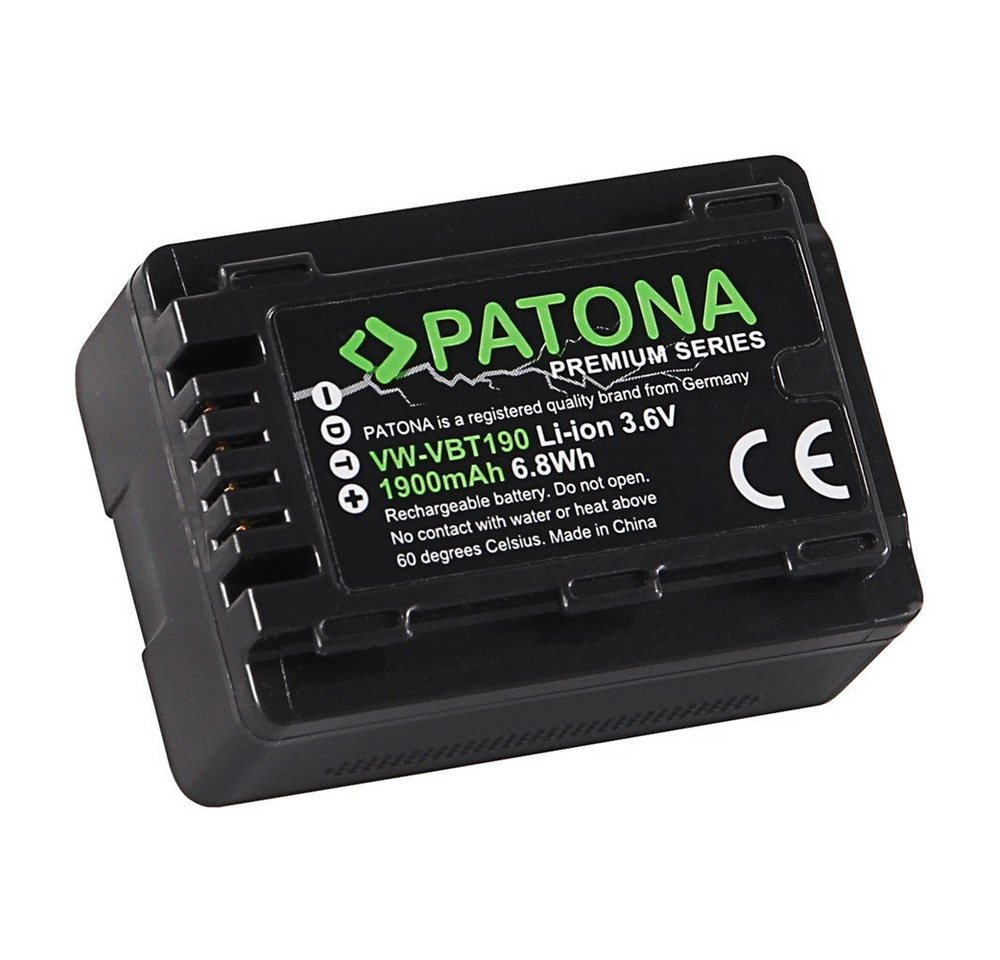 Patona Akku für Panasonic VW-VBT190 Kamera-Akku Ersatzakku 1900 mAh (3,6 V, 1 St), VBT190EK HC-V757 V777 VX878 WX979 WX878 T71 T76 TM90 Bild 3