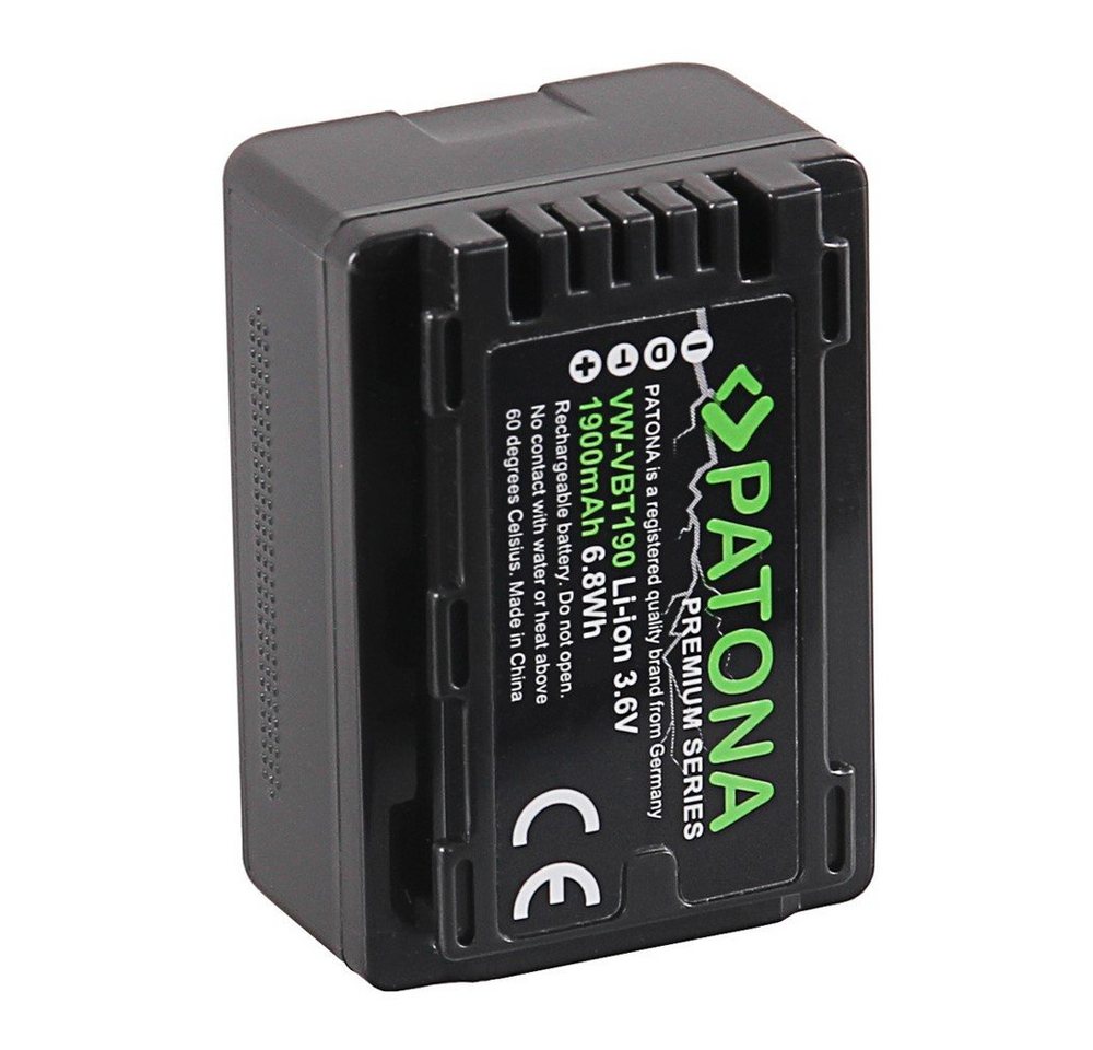 Patona Akku für Panasonic VW-VBT190 Kamera-Akku Ersatzakku 1900 mAh (3,6 V, 1 St), VBT190EK HC-V757 V777 VX878 WX979 WX878 T71 T76 TM90 Bild 4