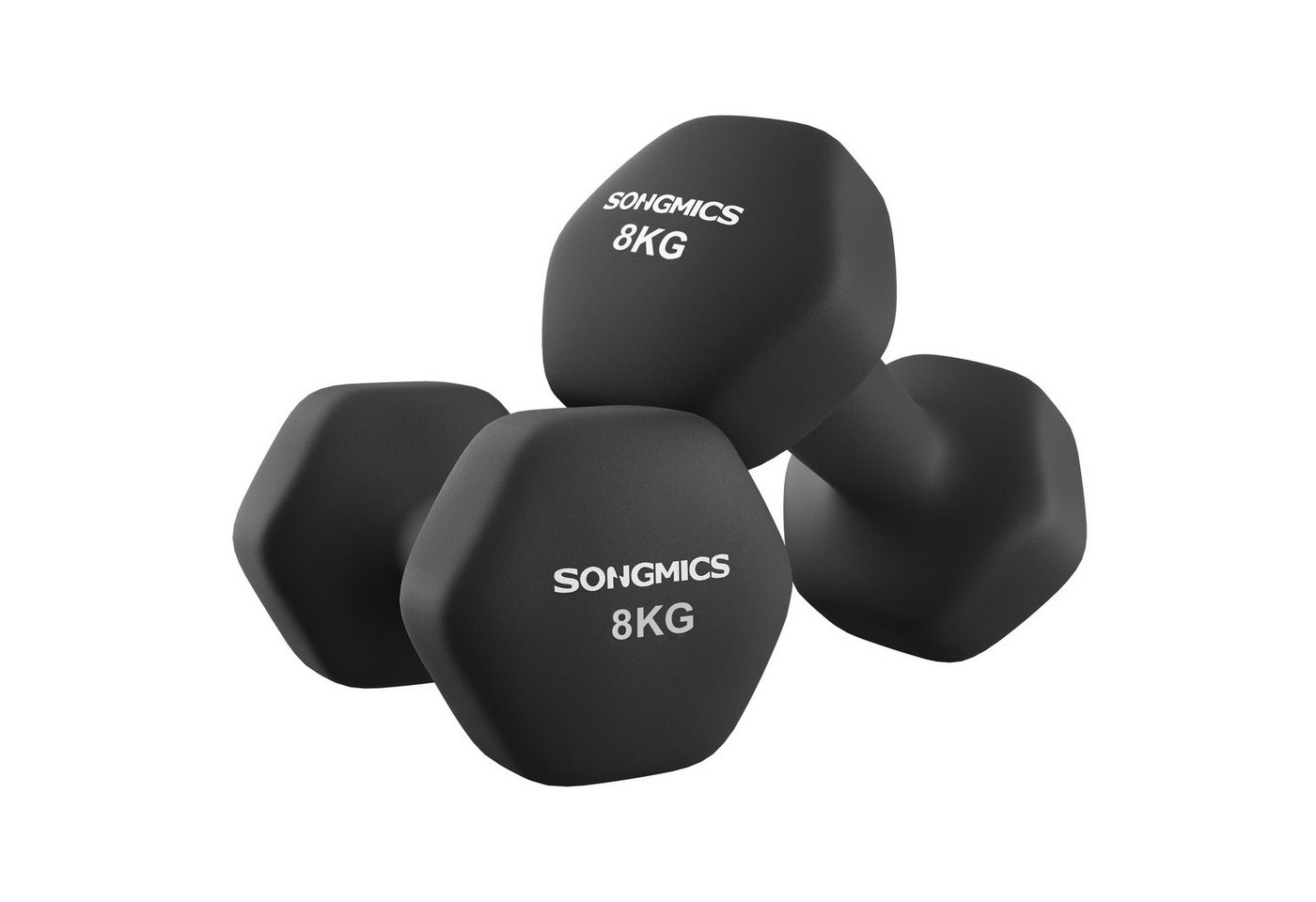 SONGMICS Hantel-Set 12KG-20KG 2er Set Kurzhanteln, Hexagon, Neopren-Beschichtung, Krafttraining, Workout, Fitnesstraining, für Zuhause Bild 3