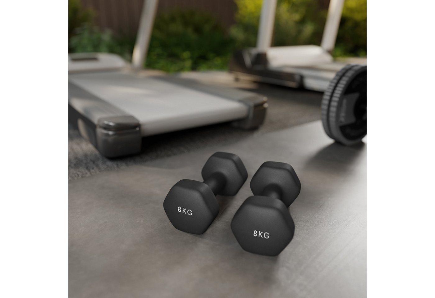 SONGMICS Hantel-Set 12KG-20KG 2er Set Kurzhanteln, Hexagon, Neopren-Beschichtung, Krafttraining, Workout, Fitnesstraining, für Zuhause Bild 5