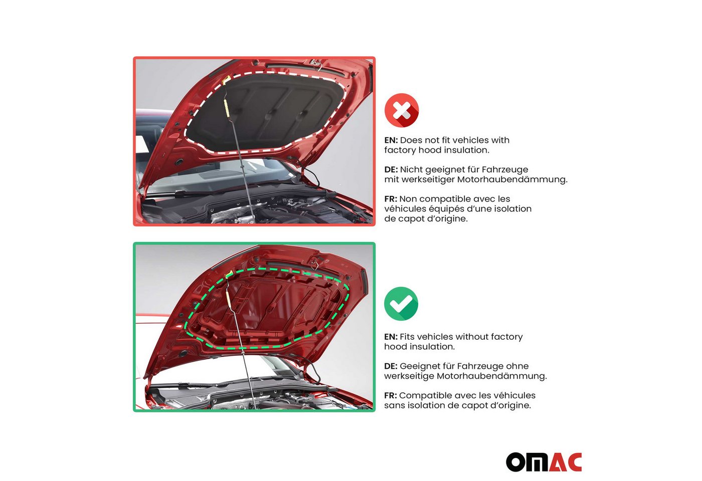 OMAC Frontstoßstange Haubenbra Bonnet Bra für Seat Ateca 2016-2025 Kariert Halb, 1-St., Haltbar Bild 3