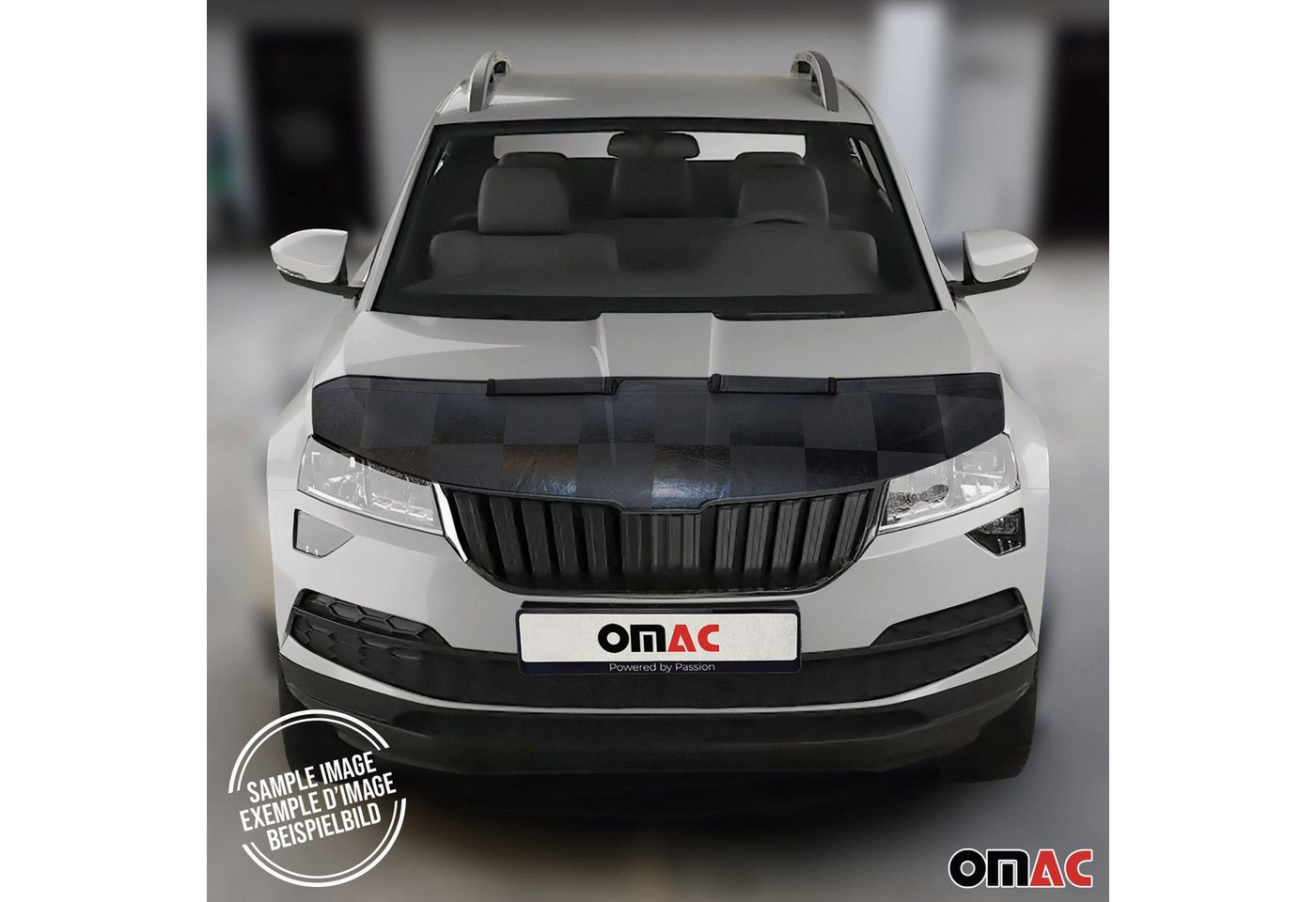 OMAC Frontstoßstange Haubenbra Bonnet Bra für Seat Ateca 2016-2025 Kariert Halb, 1-St., Haltbar Bild 5