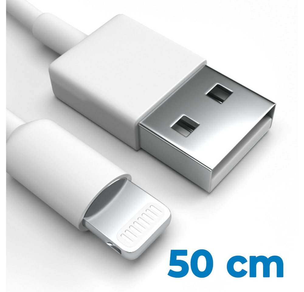 Justcom Apple iPhone SE 2020 2. Gen USB-Kabel, Lightning, USB-A (50 cm), Schnellladekabel, Datenkabel, Handy, Tablet Bild 2