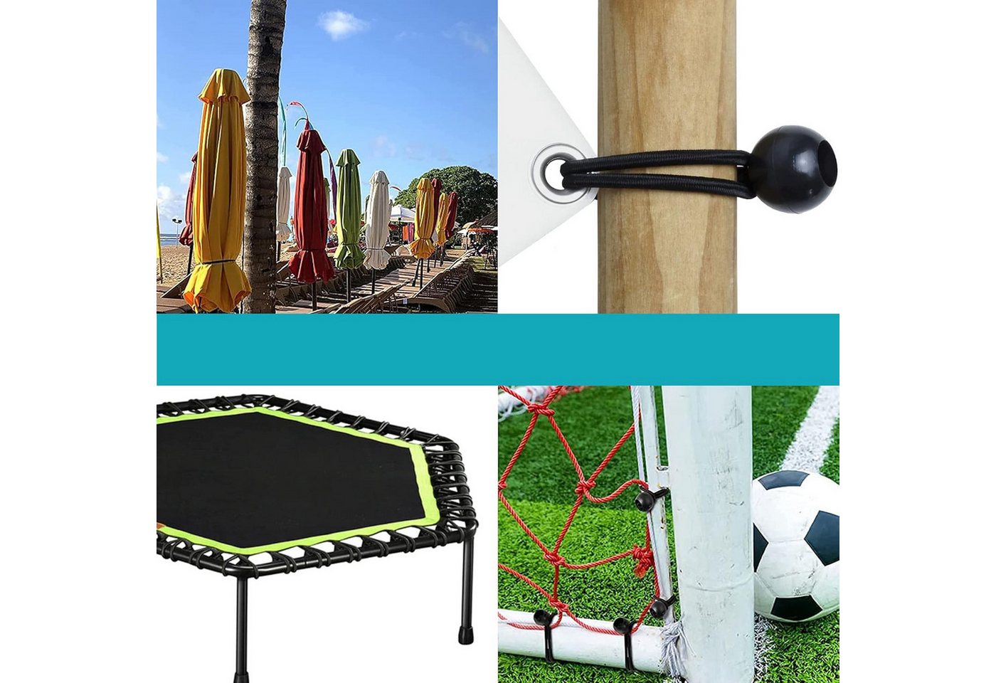 MITSY Spanngurt Spanngummis mit Kugel 15 cm - 20 cm Expanderseil für Planen und Zelte Hohe Spannkraft, Wetterfest, Langlebig, Einfache Befestigung, Robust Bild 3