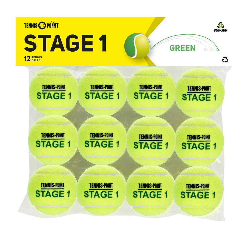 Tennis-Point Tennisball TP Stage 1 - Tennisbälle - Play and Stay Ball - (12er Beutel) Bild 2