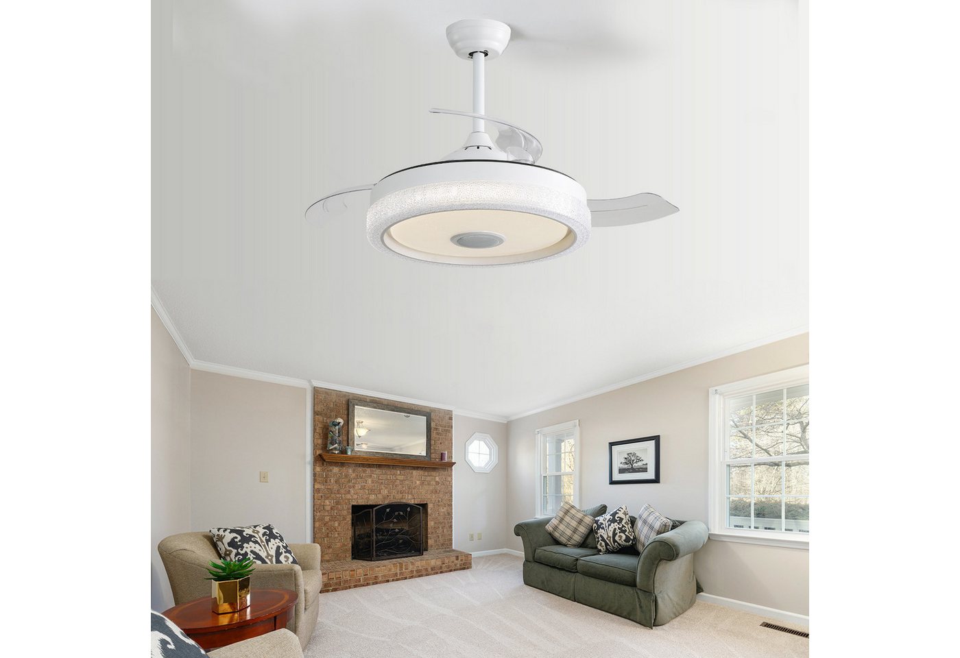 Silonn Deckenventilator LED Deckenventilator 42 Zoll mit Fernbedienung, leiser DC Motor, 32 W dimmbare LED, Timer & Sommer-/Winterfunktion Bild 4
