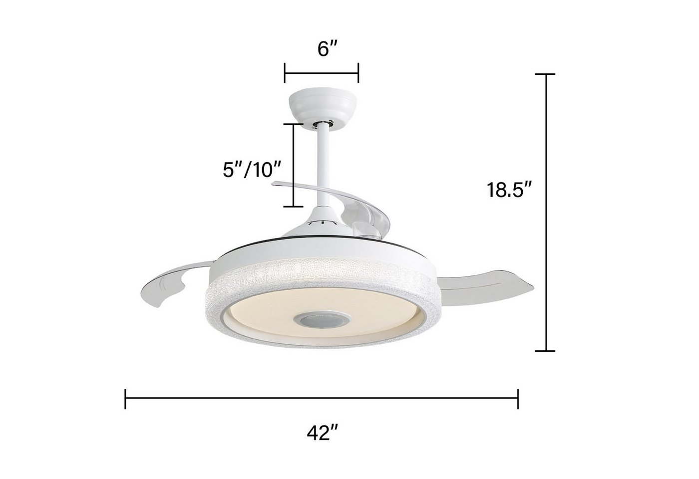 Silonn Deckenventilator LED Deckenventilator 42 Zoll mit Fernbedienung, leiser DC Motor, 32 W dimmbare LED, Timer & Sommer-/Winterfunktion Bild 5