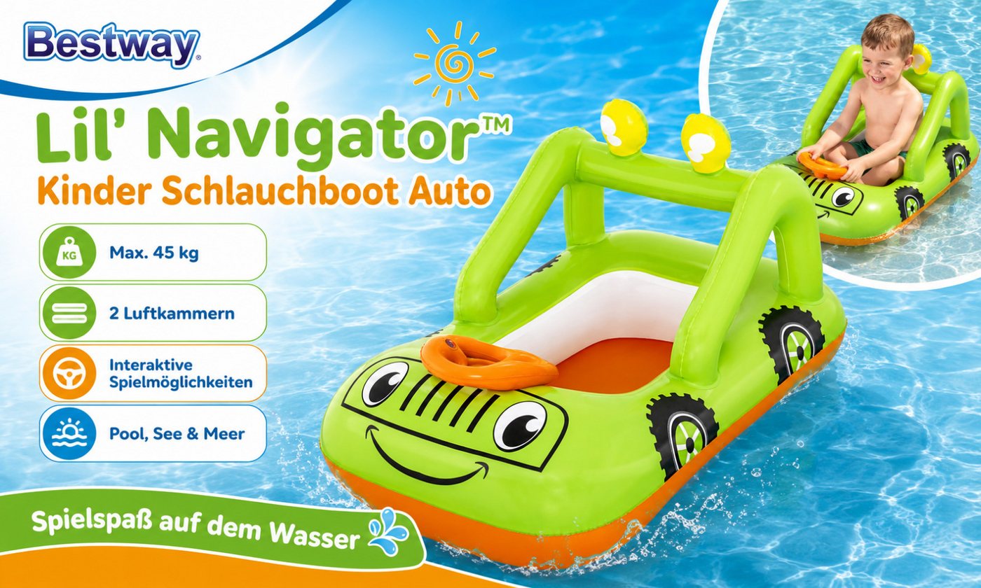 Bestway Schlauchboot Kinder-Schlauchboot Aufblasbares Kinderboot Pool Badeboot Gummiboot, Badeboot Kinder Pool Boot Planschbecken Aufblasbares Badeboot Bild 4