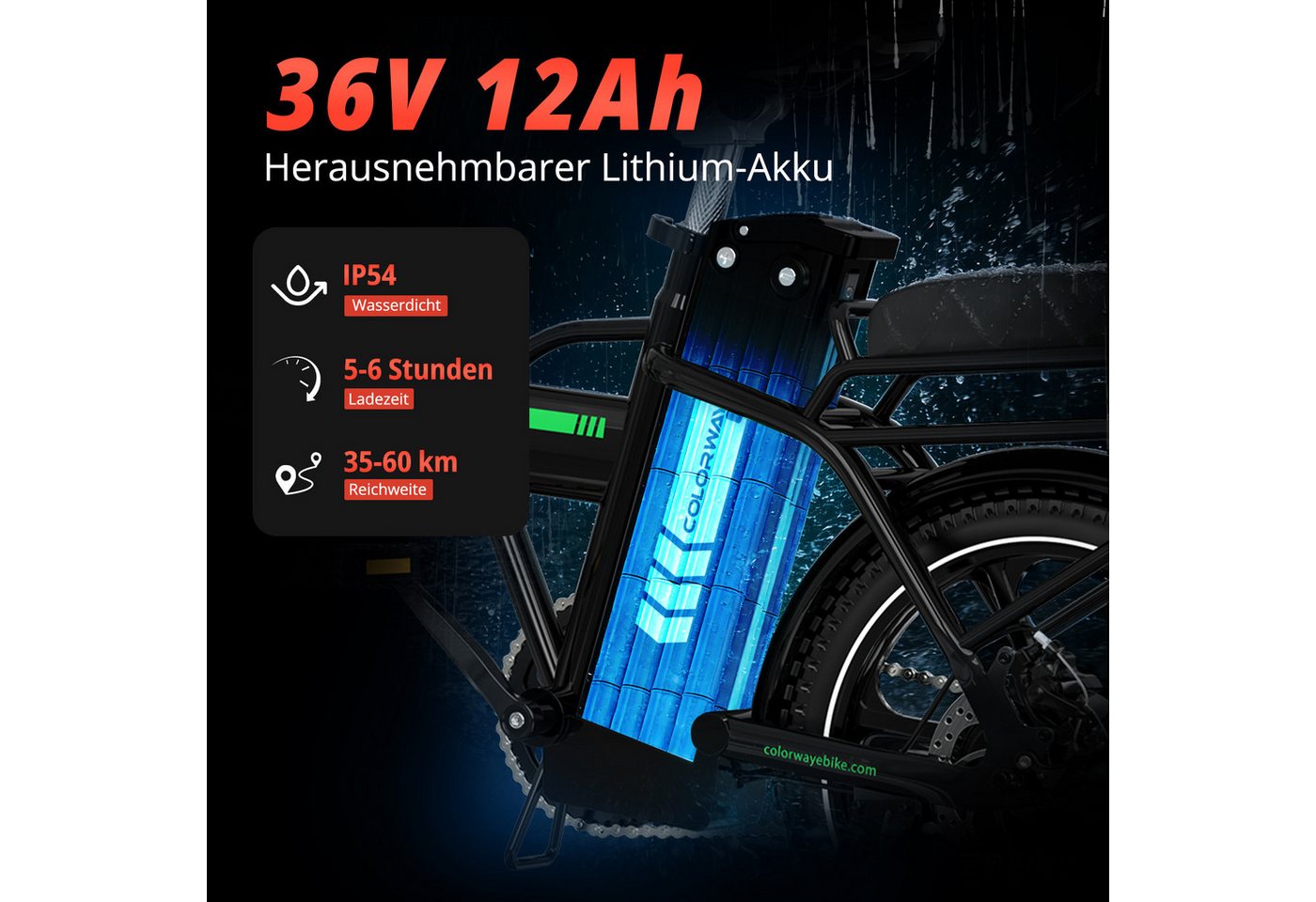 COLORWAY E-Bike Cityrad Pedelec Klapprad 16 Zoll 432Wh,bis zu 60 km, 250W Motor, Damen/Herren, 1 Gang, Kettenschaltung, Heckmotor, 432 Wh, Falt-E-Bike Erwachsene, 250W, Tretunterstützung – kompaktes Cityrad