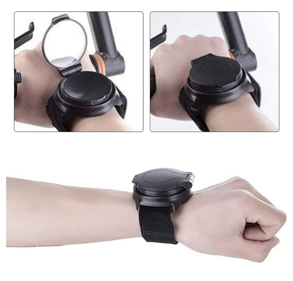 FOUORTUNATE-BEE Fahrradreflektor Fahrrad Rückspiegel Armband Weitwinkel 360° Drehbar Spiegel, Bike Spiegel Handgelenk Radfahren Outdoor Roller Motorrad Zubehör Bild 2