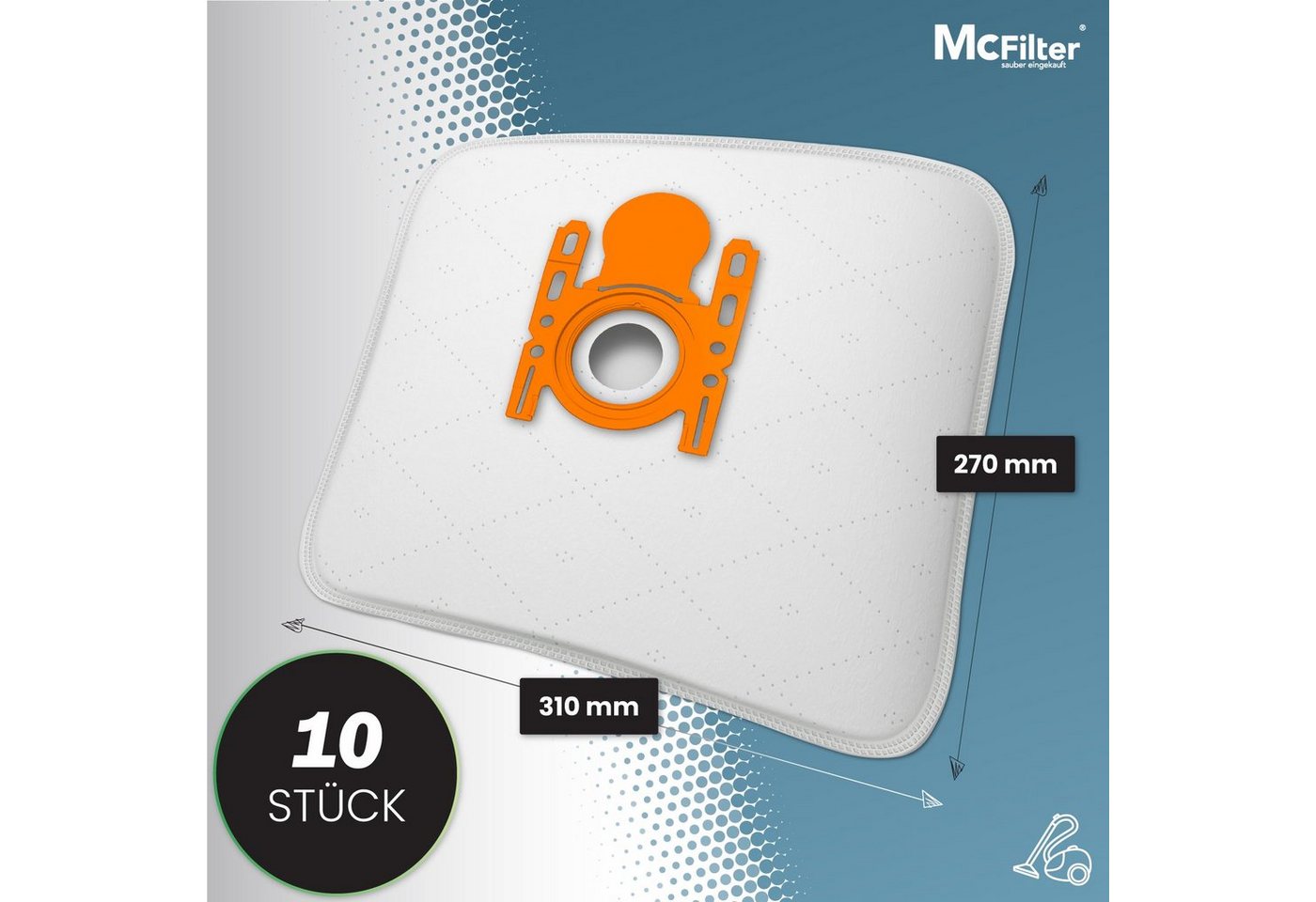McFilter Staubsaugerbeutel (10 Stück), passend für Siemens VS06B112A synchropower Staubsauger (Serie VS 06), 10 St., 5-lagiger Staubbeutel mit Hygieneverschluss, inkl. Filter Bild 5